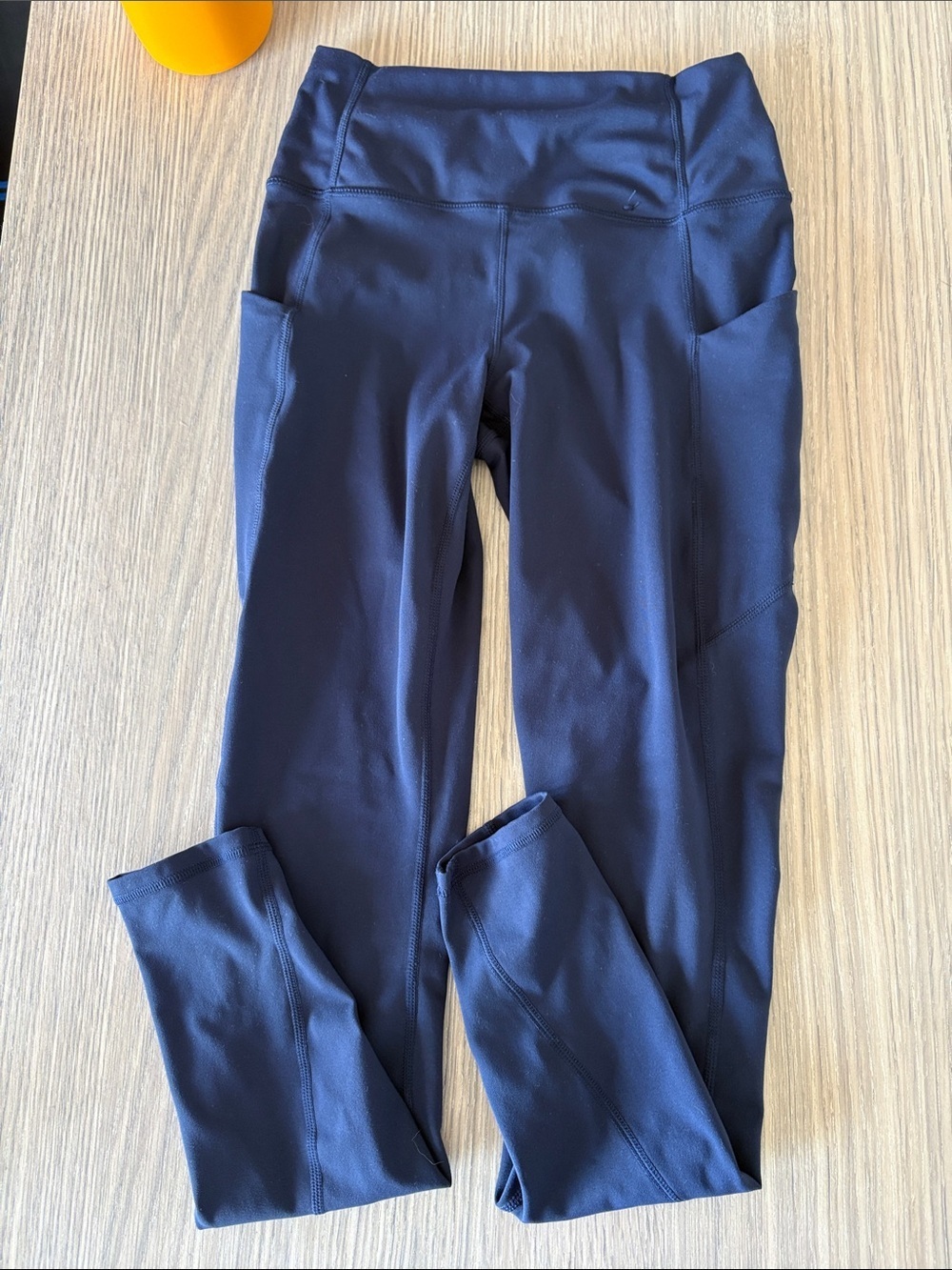Fabletics High Waisted Pocket Leggings Navy Blue Size Small 25” Inseam